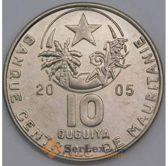 Мавритания монета 10 угий 2005 КМ4а UNC арт. 44738