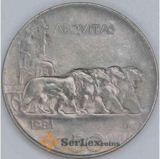 Италия 50 чентезимо 1921 КМ61 AU арт. 56551