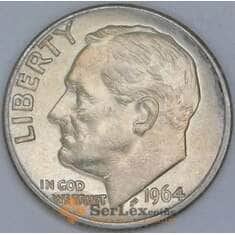 США дайм 10 центов 1964 D КМ195 aUNC арт. 56826