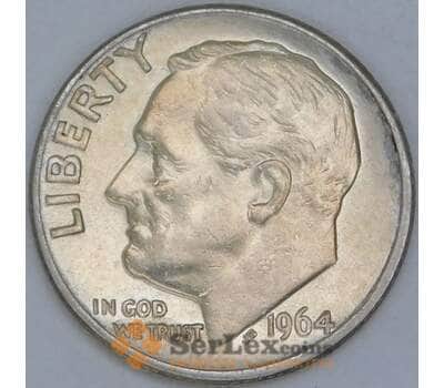 США дайм 10 центов 1964 D КМ195 aUNC арт. 56826