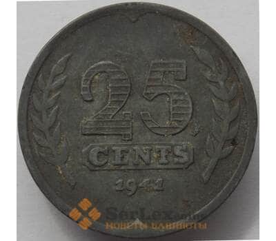 Монета Нидерланды 25 центов 1941 КМ174 VF (J05.19) арт. 15473