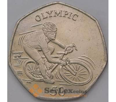 Монета Мэн остров 50 пенсов 2012 КМ1491 UNC велосипедист Марк Кавендиш арт. 36956