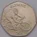 Монета Мэн остров 50 пенсов 2012 КМ1491 UNC велосипедист Марк Кавендиш арт. 36956