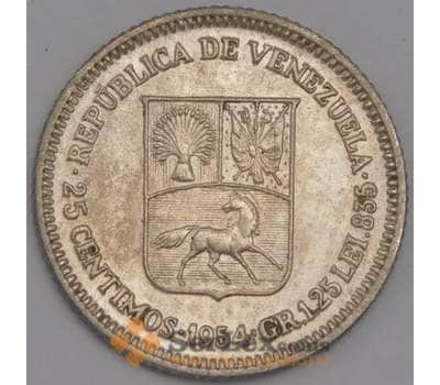 Монета Венесуэла 25 сентимо 1954 Y35 VF арт. 11768