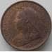 Монета Великобритания 1/2 пенни 1901 КМ789 AU арт. 12007