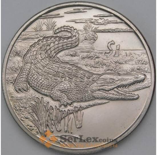 Сьерра-Леоне монета 1 доллар 2005 КМ305 BU Крокодил арт. 26213