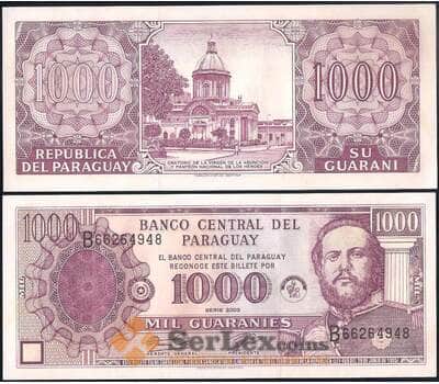 Банкнота Парагвай 1000 гуарани 2003 Р214с UNC арт. 31277