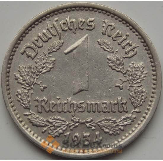 Германия 1 марка 1934 G КМ78 XF арт. 7611
