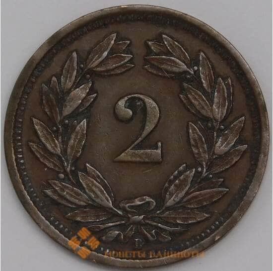 Швейцария 2 раппен 1927 КМ4 XF арт. 40501