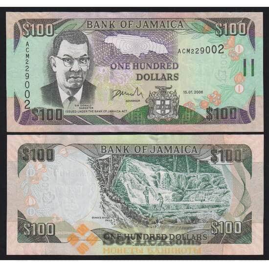 Ямайка 100 долларов 2006 Р84b UNC арт. 52943