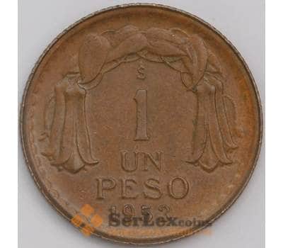 Монета Чили 1 песо 1953 КМ179 aUNC арт. 39587