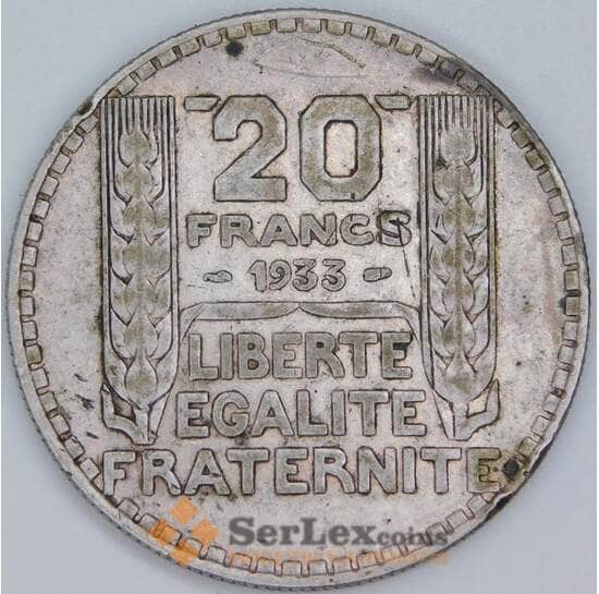 Франция 20 франков 1933 КМ879 VF арт. 40605