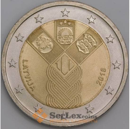 Латвия монета 2 евро 2018 КМ195 UNC арт. 45626