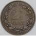 Нидерланды 2 1/2 цента 1883 КМ108 F арт. 56327