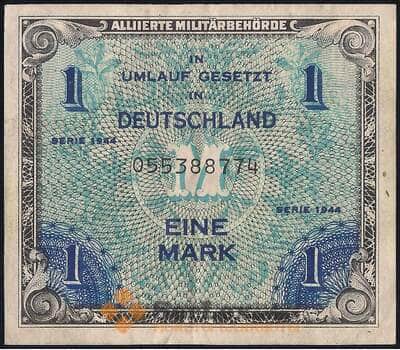 Банкнота Германия 1 марка 1944 Р192 VF союзная оккупация арт. 37996