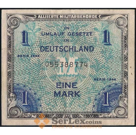 Германия 1 марка 1944 Р192 VF союзная оккупация арт. 37996