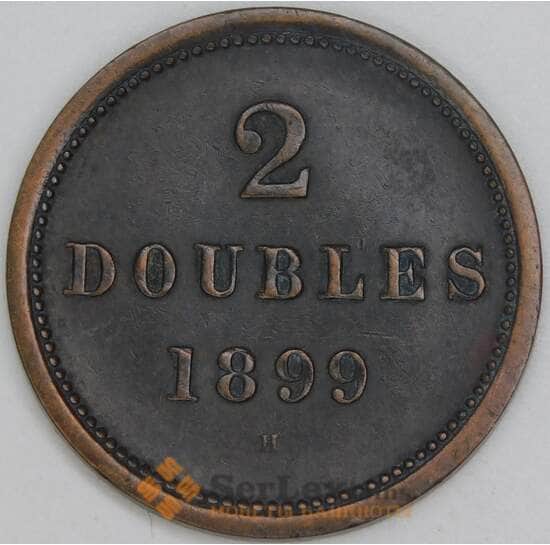 Гернси 2 дубля 1899 КМ9 VF арт. 54880 Гернси 2 дубля 1899 КМ9 VF арт. 54880