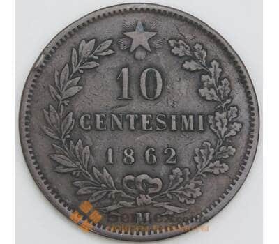 Италия 10 чентезимо 1862 M КМ11 F арт. 56263