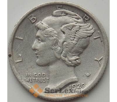Монета США дайм 10 центов 1920 S КМ140 XF арт. 12124