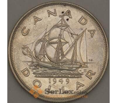 Монета Канада 1 доллар 1949 КМ47 XF Серебро (n17.19) арт. 21648