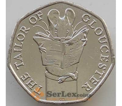 Монета Великобритания 50 пенсов 2018 aUNC Мышонок Портной из Глостера арт. 14367