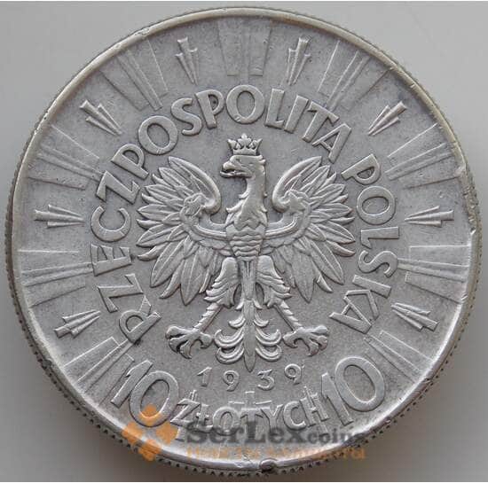 Польша 10 злотых 1939 Y29 VF+ Маршал Пилсудский арт. 14118