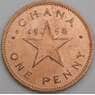 Гана монета 1 пенни 1958 КМ2 UNC арт. 46352