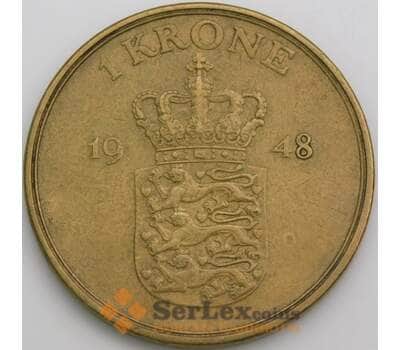 Монета Дания 1 крона 1948 КМ837.1 XF арт. 39791