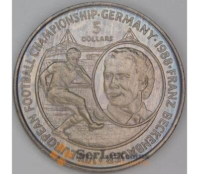 Ниуэ 5 долларов 1988 КМ12 UNC Чемпионат Европы по футболу, ФРГ арт. 54152