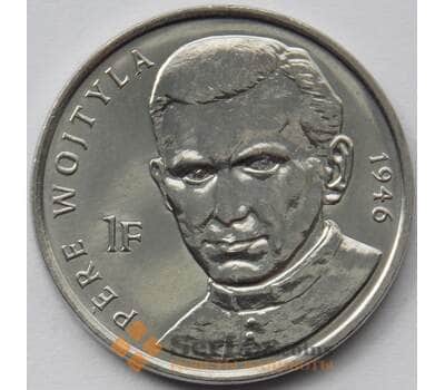 Монета Конго 1 франк 2004 KM156 UNC 25 лет правления Иоанна Павла II (J05.19) арт. 16712