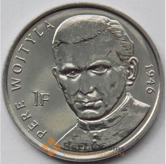 Конго 1 франк 2004 KM156 UNC 25 лет правления Иоанна Павла II (J05.19) арт. 16712