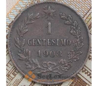 Италия 1 чентезимо 1908 КМ35 XF арт. 41729