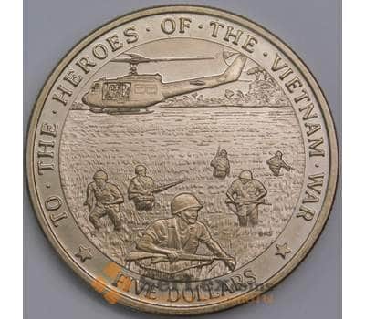 Маршалловы острова 5 долларов 1995 КМ219 BU Героям войны во Вьетнаме арт. 40996