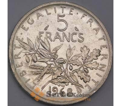 Монета Франция 5 франков 1968 КМ926 AU арт. 40632