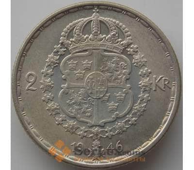 Монета Швеция 2 кроны 1946 КМ815 aUNC арт. 11372