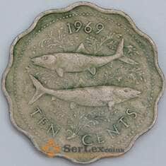 Багамские острова 10 центов 1969 КМ4 F арт. 57517