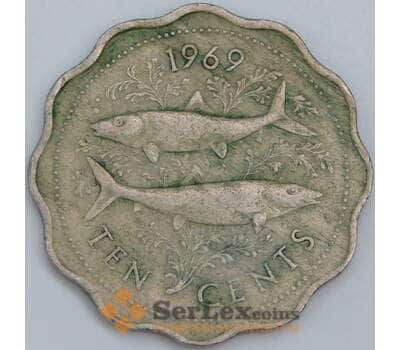 Багамские острова 10 центов 1969 КМ4 F арт. 57517