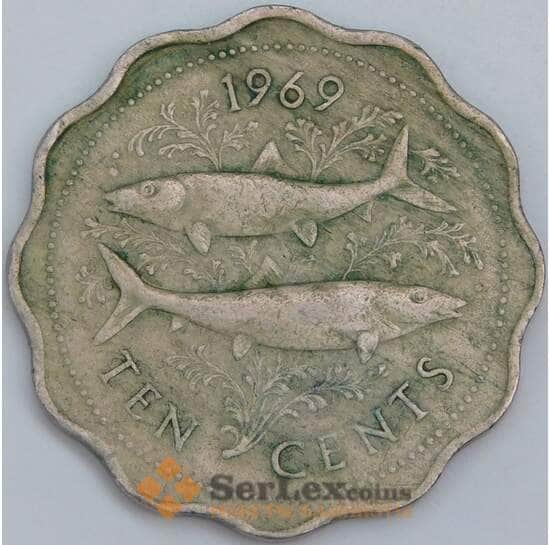 Багамские острова 10 центов 1969 КМ4 F арт. 57517 Багамские острова 10 центов 1969 КМ4 F арт. 57517