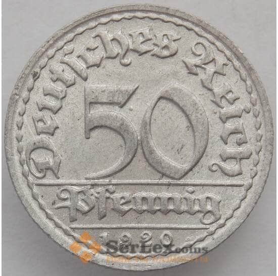 Германия 50 пфеннигов 1920 D КМ27 aUNC (J05.19) арт. 15728