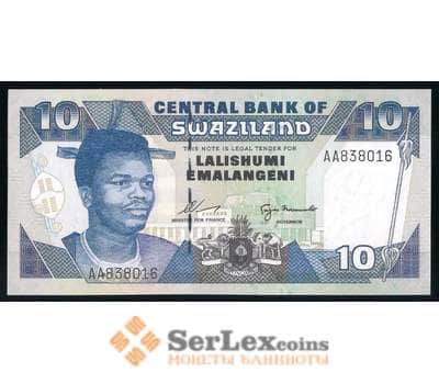 Свазиленд банкнота 10 эмалангени 1995 Р24а UNC  арт. 42484