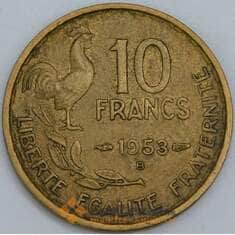 Франция 10 франков 1953 B КМ915.2 VF-XF арт. 57338