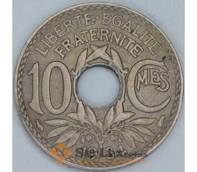 Франция 10 сантимов 1934 КМ866a XF  арт. 57026