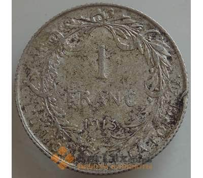 Монета Бельгия 1 франк 1913 КМ72 VF Серебро арт. 14521
