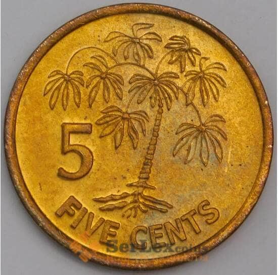 Сейшельские острова монета 5 центов 2000 КМ47 UNC арт. 42195