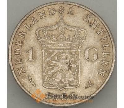 Монета Нидерландские Антиллы 1 гульден 1964 КМ2 XF Серебро (J05.19) арт. 18999