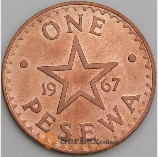 Гана монета 1 песева 1967 КМ13 aUNC арт. 43477