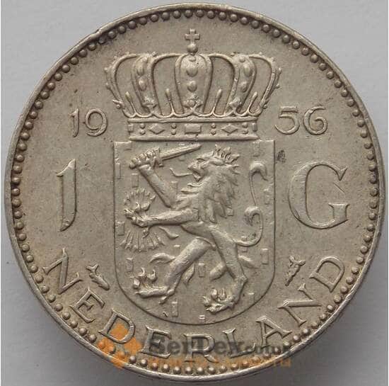 Нидерланды 1 гульден 1956 КМ184 XF Серебро (J05.19) арт. 17424
