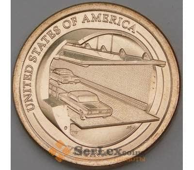 Монета США 1 доллар 2021 UNC P Инновации №11 Мост-тоннель через Чесапикский залив арт. 29943