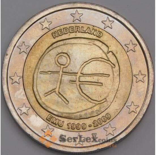 Нидерланды монета 2 евро 2009 КМ282 aUNC 10 лет арт. 42270