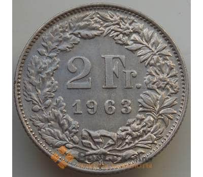 Монета Швейцария 2 франка 1963 КМ21 aUNC арт. 14114